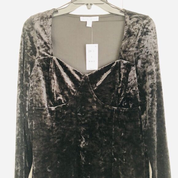 AND NOW THIS WOMEN'S DRESS SIZE LARGE BLACK VELOUR LONG SLEEVE MINI PULLOVER 170 - Picture 6 of 9